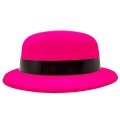 Neon Party Pink Color Bowler Plastic Party Hat