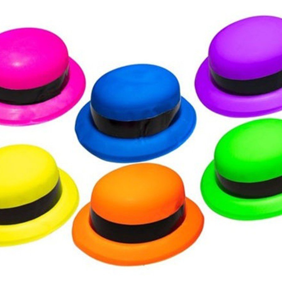 Neon Party Pink Color Bowler Plastic Party Hat
