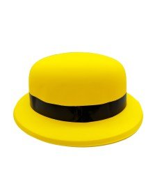 Neon Party Yellow Color Bowler Plastic Party Hat