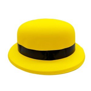 Neon Party Yellow Color Bowler Plastic Party Hat