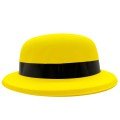 Neon Party Yellow Color Bowler Plastic Party Hat