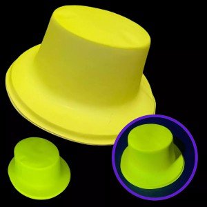 Neon Party Yellow Color Plastic Fedora Hat