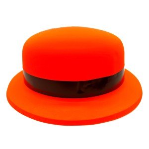 Neon Party Orange Color Bowler Plastic Party Hat