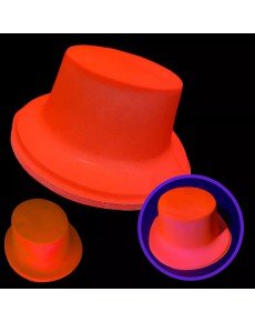 Neon Party Orange Color Plastic Fedora Hat