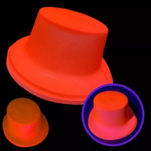 Neon Party Orange Color Plastic Fedora Hat