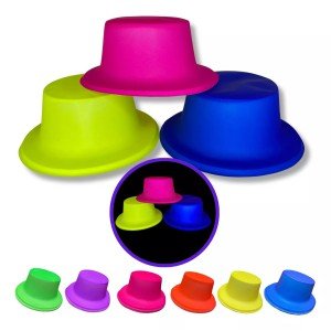 Neon Party Orange Color Plastic Fedora Hat