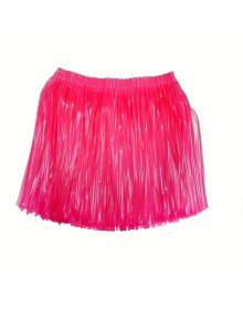 Neon Pink Hawaiian Party Skirt 40 cm