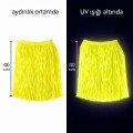 Neon Yellow Hawaiian Party Skirt 40 cm