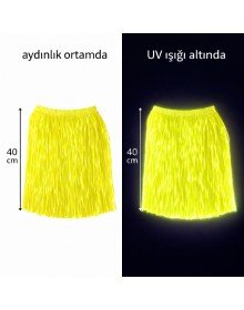 Neon Yellow Hawaiian Party Skirt 40 cm