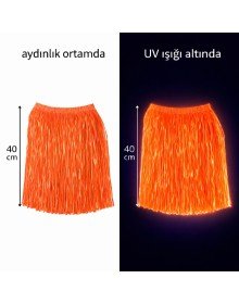 Neon Orange Hawaiian Party Skirt 40 cm