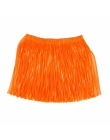 Neon Orange Hawaiian Party Skirt 40 cm