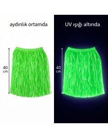 Neon Green Hawaiian Party Skirt 40 cm
