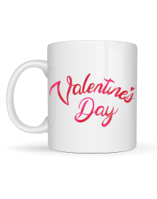 Valentine's Day Porcelain Mug Model 3 - Love Themed Special Design Coffee & Tea Cup, Valentine's Day Gift