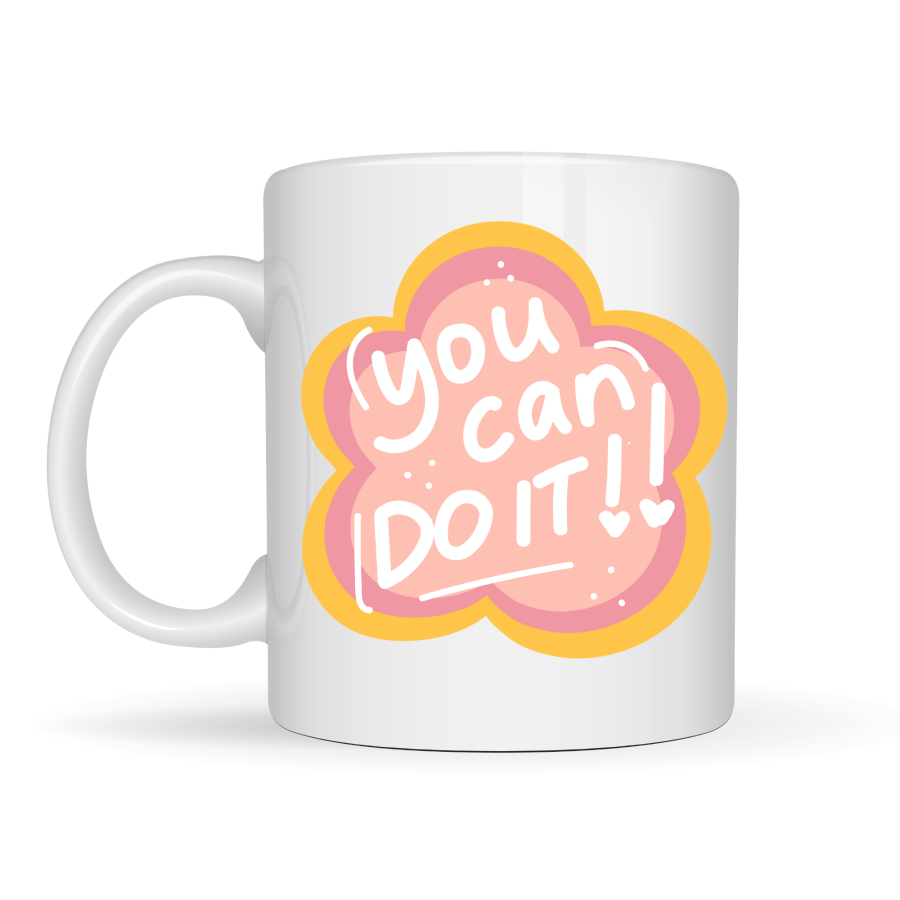 You Can Do It Written Porcelain Mug MODEL 126 – Gift Cup with Motivational Message, Floral Design, Giving Positive Energy You Can Do It Written Porcelain Mug MODEL 126 – Gift Cup with Motivational Message, Floral Design, Giving Positive Energy