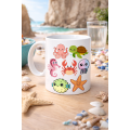 Cute Sea Creatures Patterned Porcelain Mug MODEL 118 – Octopus, Turtle, Crab and Starfish Coffee Cup Cute Sea Creatures Patterned Porcelain Mug MODEL 118 – Octopus, Turtle, Crab and Starfish Coffee Cup