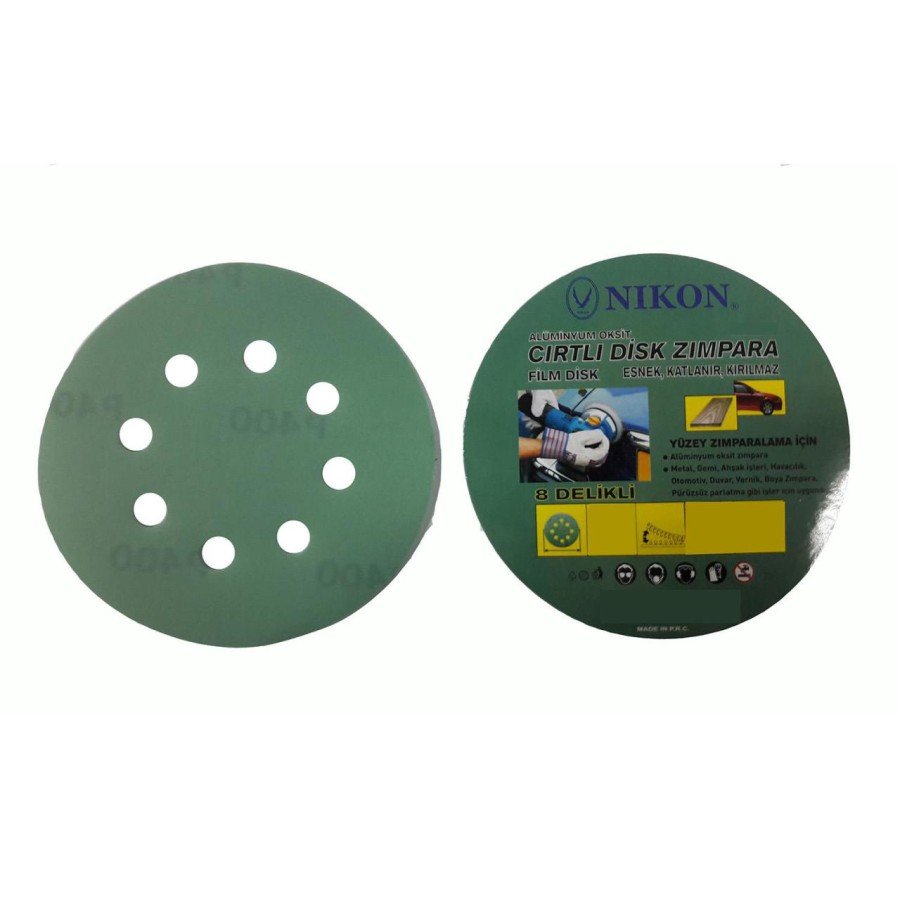 Nikon 52043 Unbreakable Green Velcro Sanding Pad 125X320 Grit 8 Holes