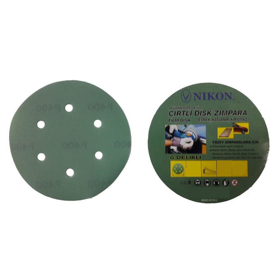 Nikon 52047 Unbreakable Green Velcro Sanding Pad 150X100 Grit 6 Holes