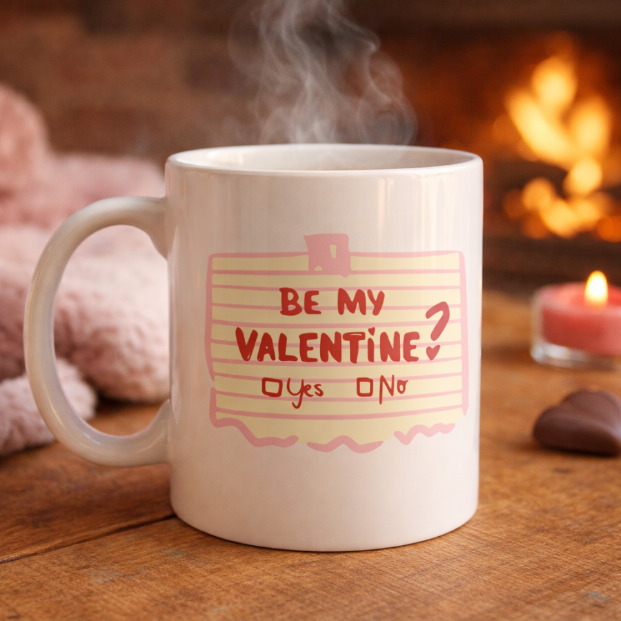 Be My Valentine Porcelain Mug – Model 8 Special Romantic Design for Valentines