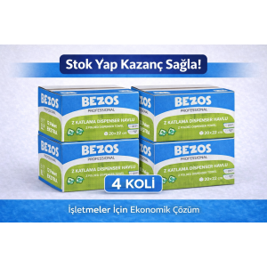 Z-Fold Dispenser Towel 2 Layers 20x22 cm 100% Cellulose 4 Boxes Advantage Package
