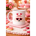 Porcelain Mug Model 51 with Heart-Eyed Cute Poodle Design – Loving, Sweet and Fun Gift
