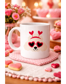Porcelain Mug Model 51 with Heart-Eyed Cute Poodle Design – Loving, Sweet and Fun Gift