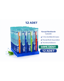 Difas Dipa Dent Medium Toothbrush Medium Hard 12 PCS
