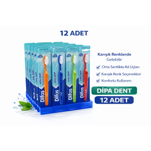 Difas Dipa Dent Medium Toothbrush Medium Hard 12 PCS Difas Dipa Dent Medium Toothbrush Medium Hard 12 PCS