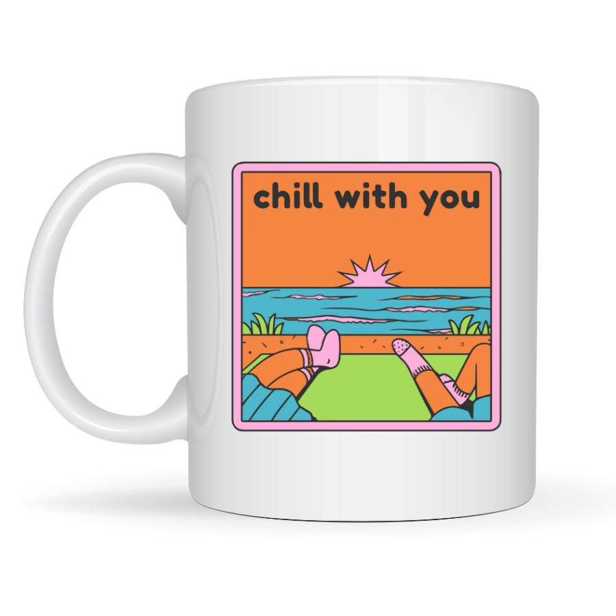 Chill With You Designed Porcelain Mug – Model 35 - Specially Designed Coffee Cup for Warm Moments