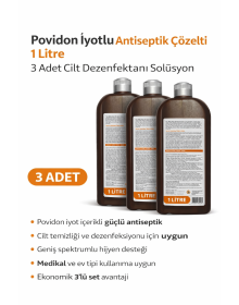 Baticonal Antiseptic Solution with Povidone Iodine 1 Liter x 3 Skin Disinfectant Solution