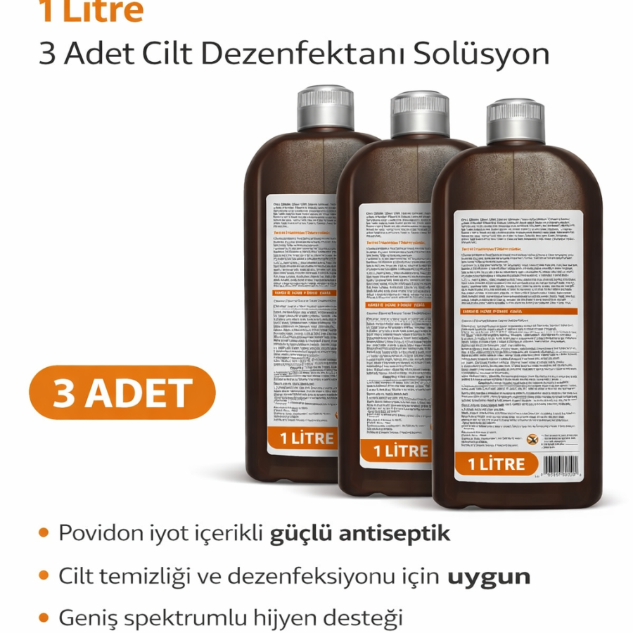 Baticonal Antiseptic Solution with Povidone Iodine 1 Liter x 3 Skin Disinfectant Solution