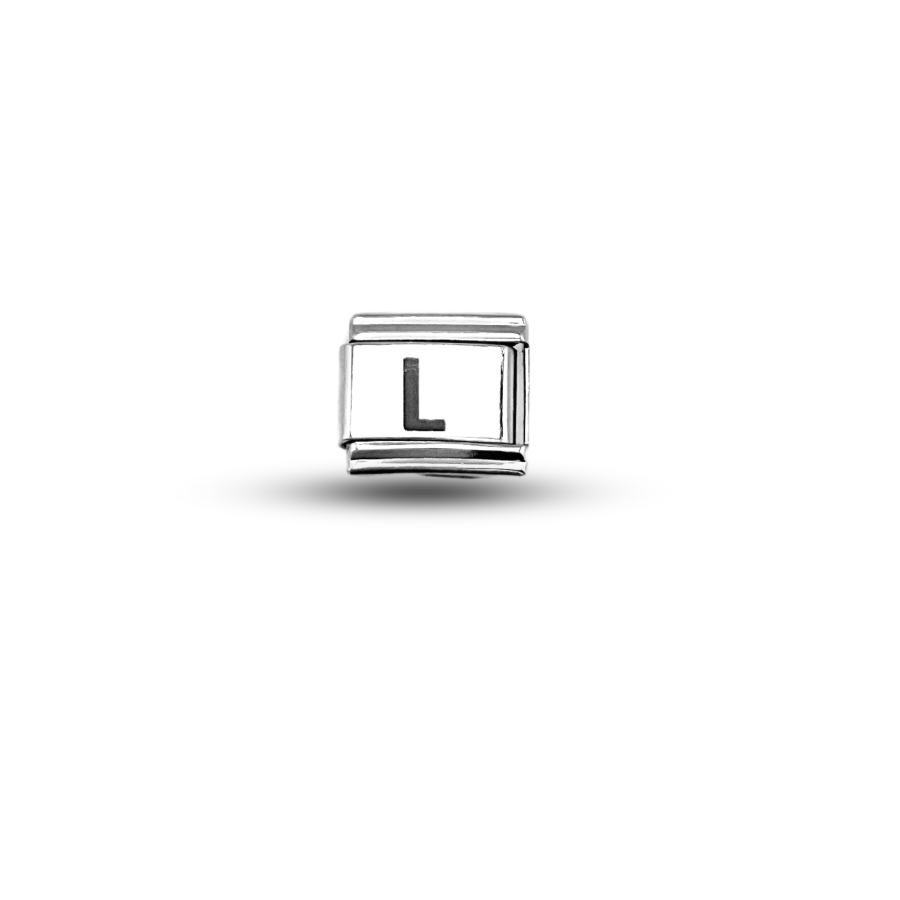 Nomination Compatible L Letter Charm | Steel Bracelet Accessory | Personalized Letter Module | Minimal & Elegant Design
