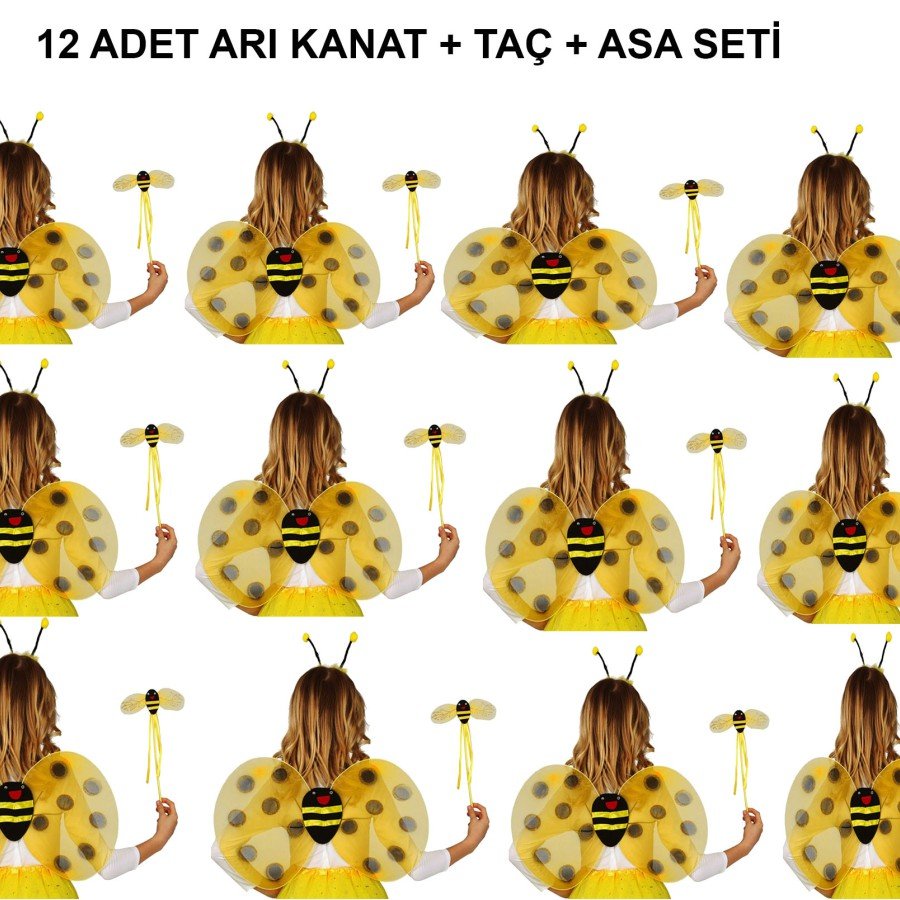Set of 12 Bee Wings for School Performances - Event Wings