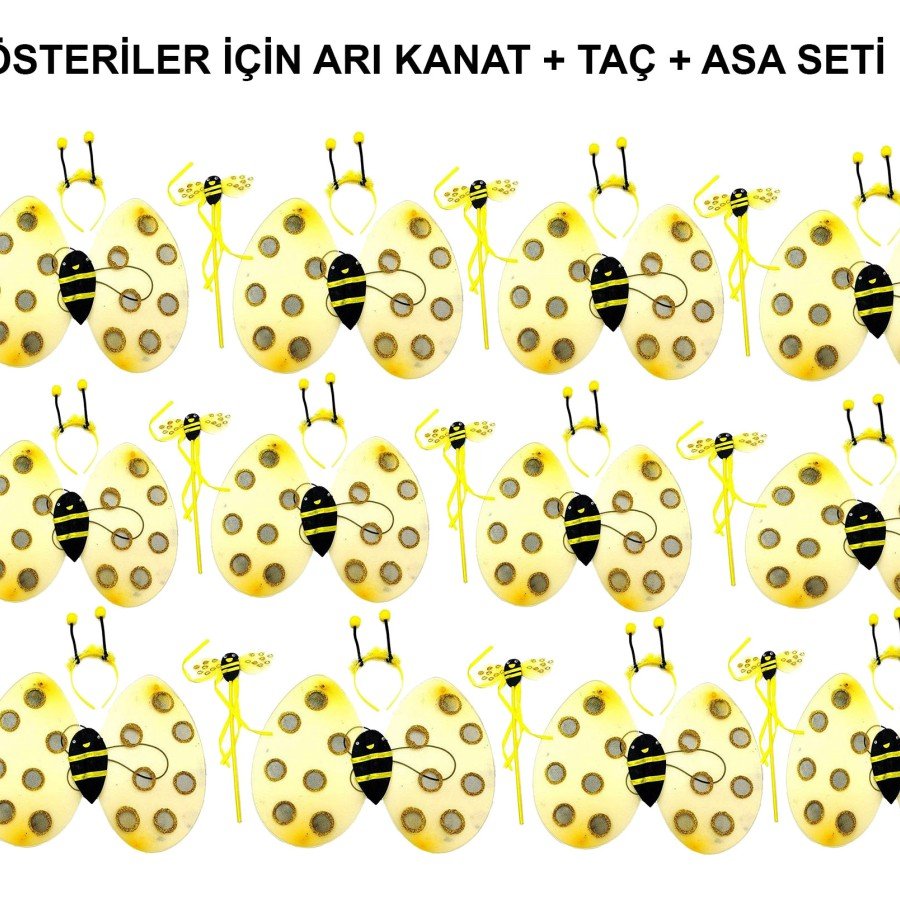 Set of 12 Bee Wings for School Performances - Event Wings