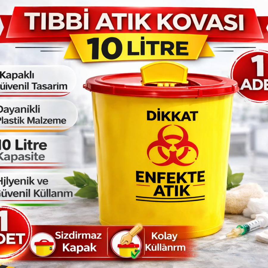Medical Waste Bucket 10 Liters 1 Medical Waste Box with Lid Infected Waste Bucket