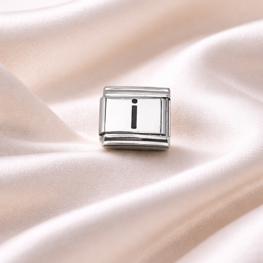 Nomination Compatible Letter I Charm | Steel Bracelet Accessory | Personalized Letter Module | Minimal & Stylish