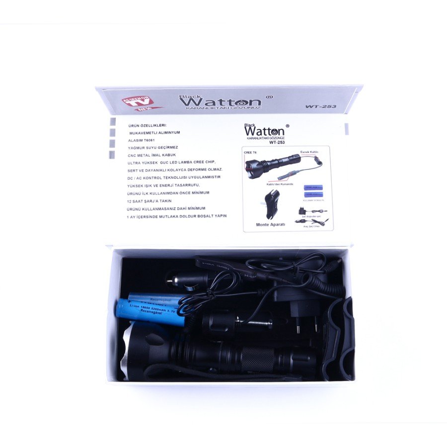 Original 600 Lumen Tx6 Rechargeable Special Hunting Flashlight Watton Wt-253