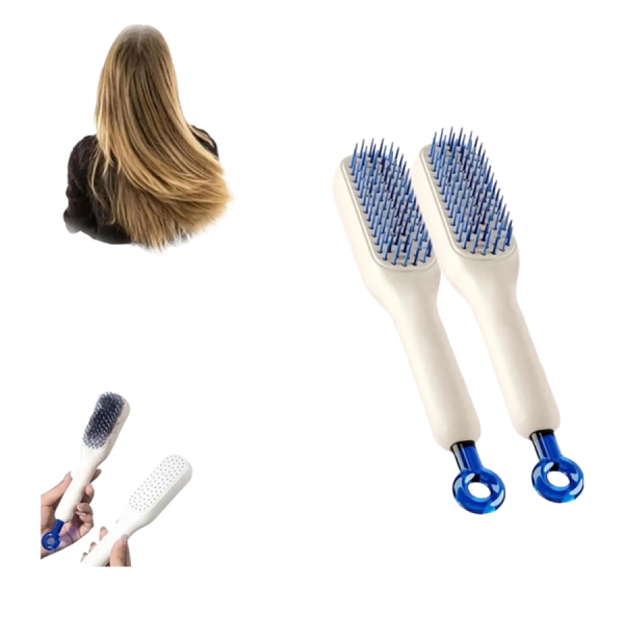 Automatic Cleaning Ergonomic Hair Comb – With Massage Head