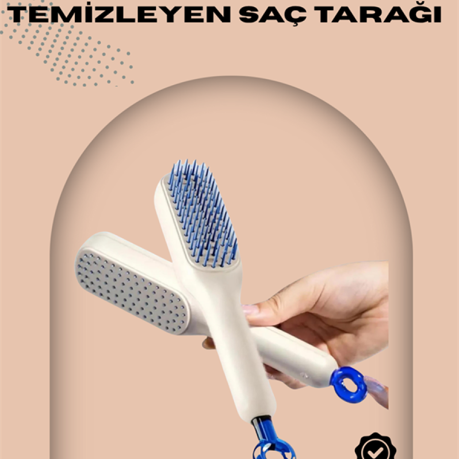 Automatic Cleaning Ergonomic Hair Comb – With Massage Head