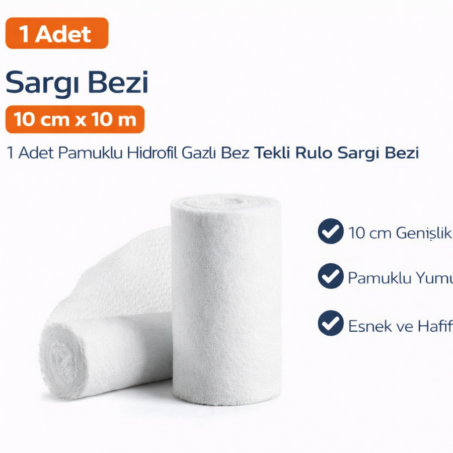 Bandage Cloth 10 cm x 10 m 1 Piece Cotton Hydrophilic Gauze Single Roll Bandage