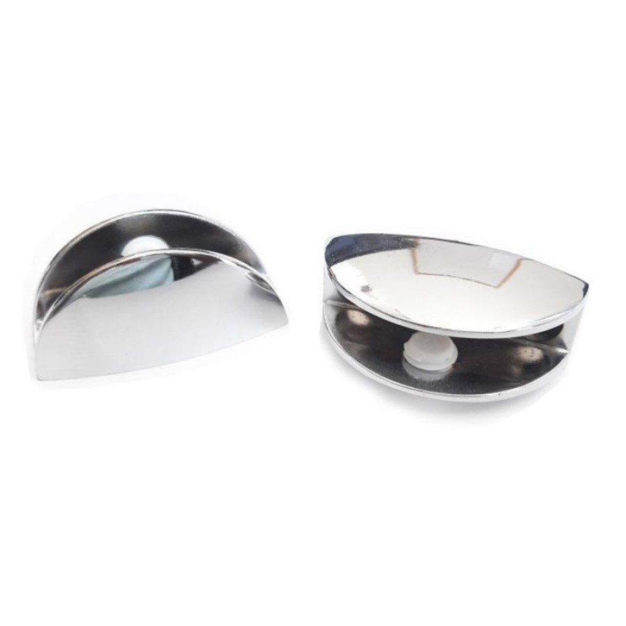 Oval Chrome Shelf Glass Holder Set