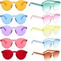 Oval Shaped Rimless Party Glasses 6 Colors 6 Pieces