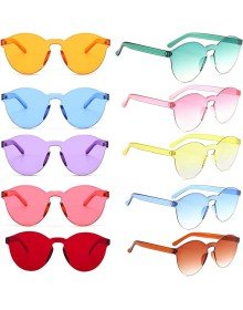 Oval Shaped Rimless Party Glasses 6 Colors 6 Pieces