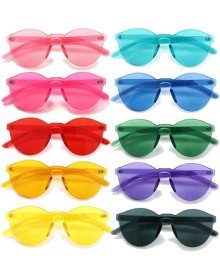 Oval Shaped Rimless Party Glasses 6 Colors 6 Pieces