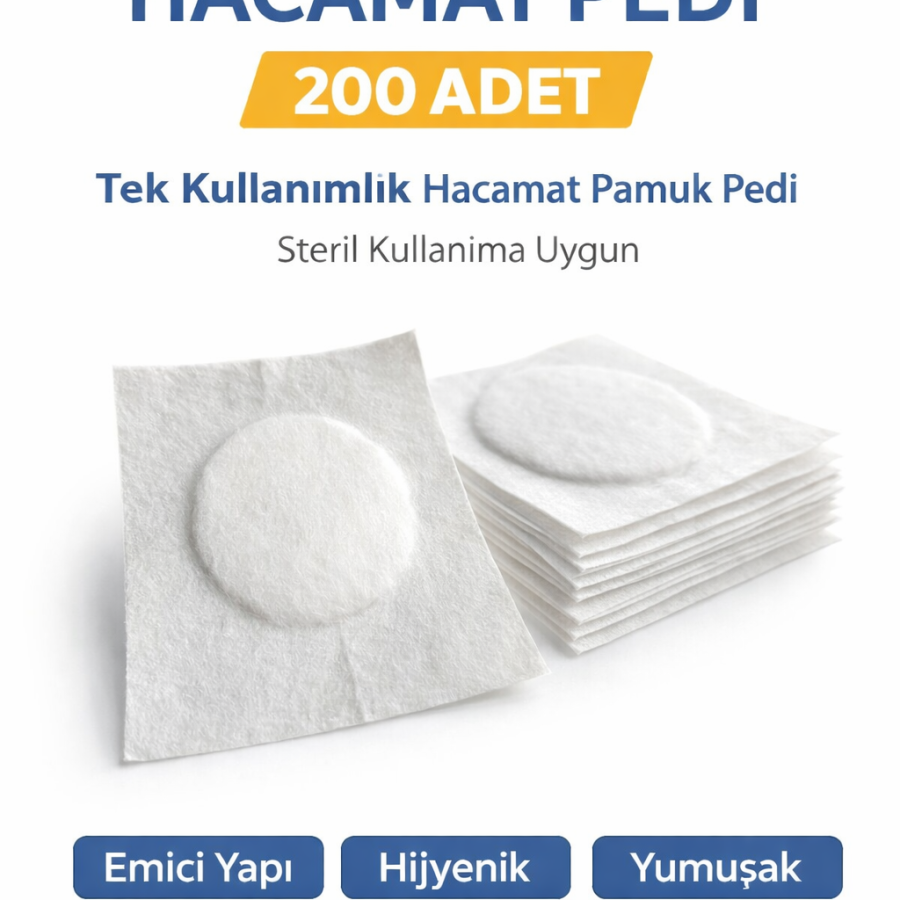 Cupping Pads 200 Pieces – Disposable Cupping Cotton Pads Suitable for Sterile Use