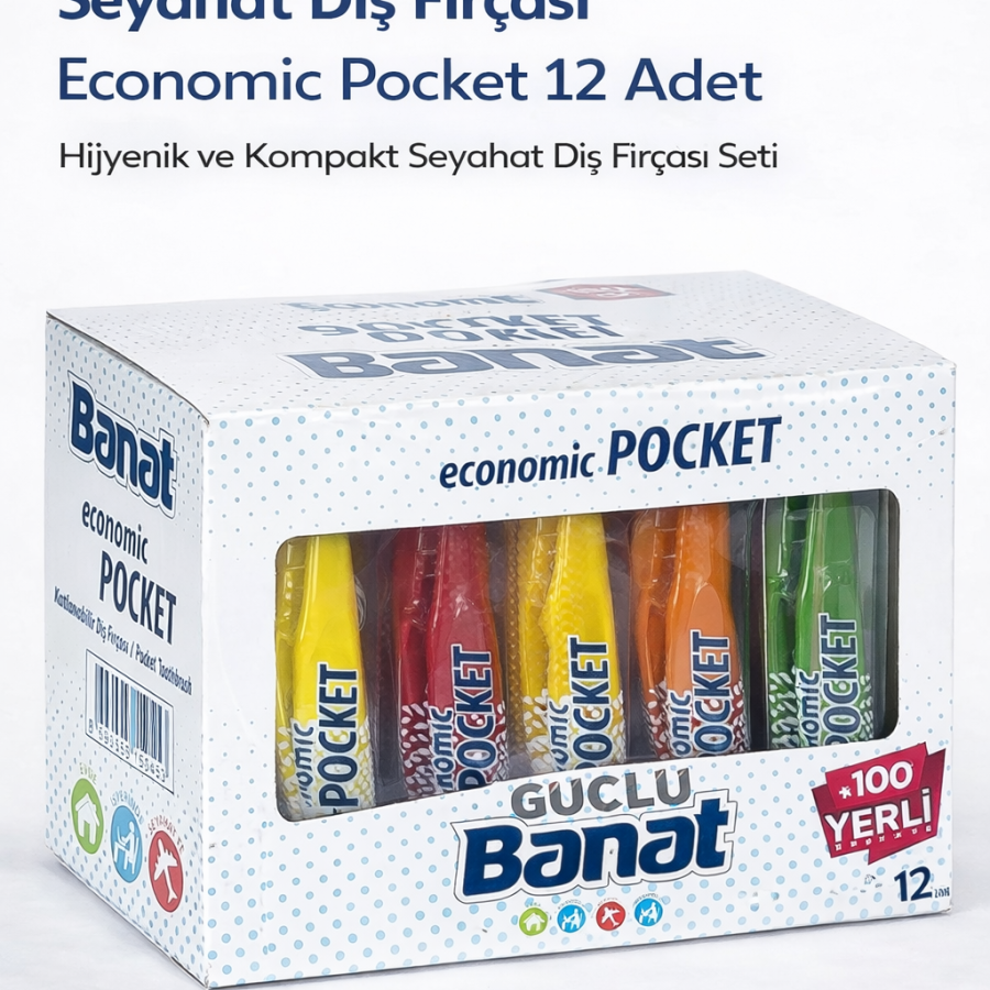 Banat Foldable Travel Toothbrush Economic Pocket 12 Pieces Portable Compact Design