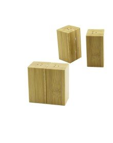 Spice Shaker 4.5X5CM H:9CM 2Pieces MAGNETIC TWIN WOODEN BAMBOO SALT SHAKER