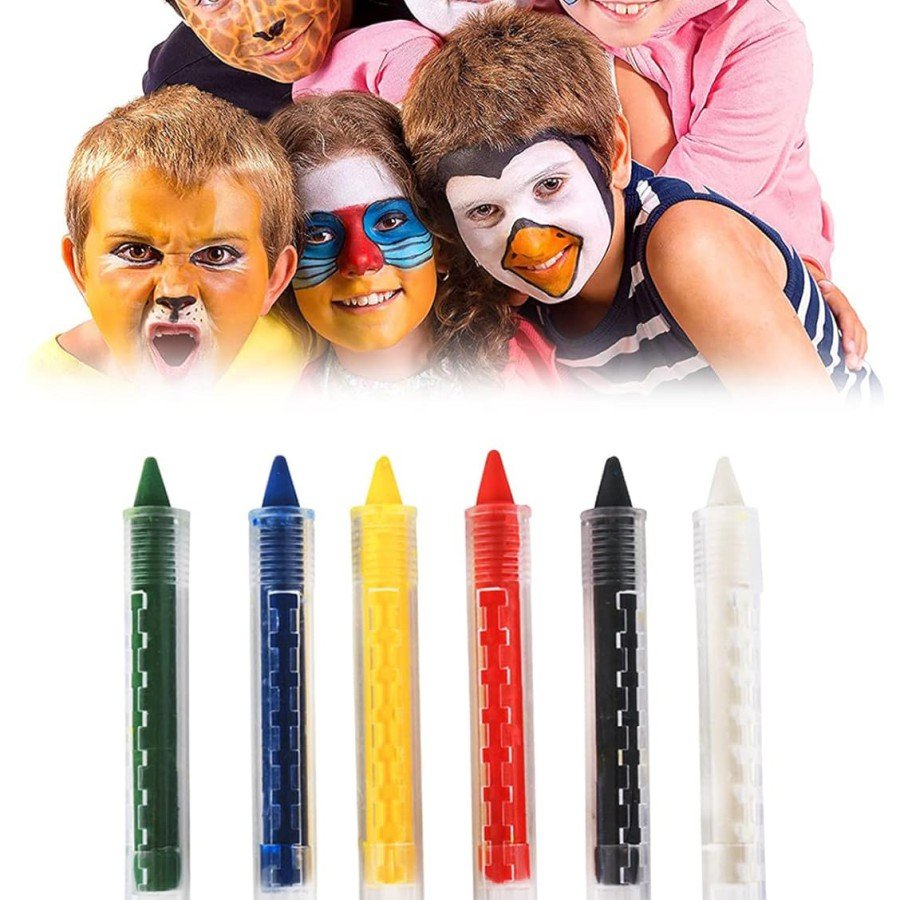 Clown Face Painting Set Makeup Painting Set with Pen 6 Colors