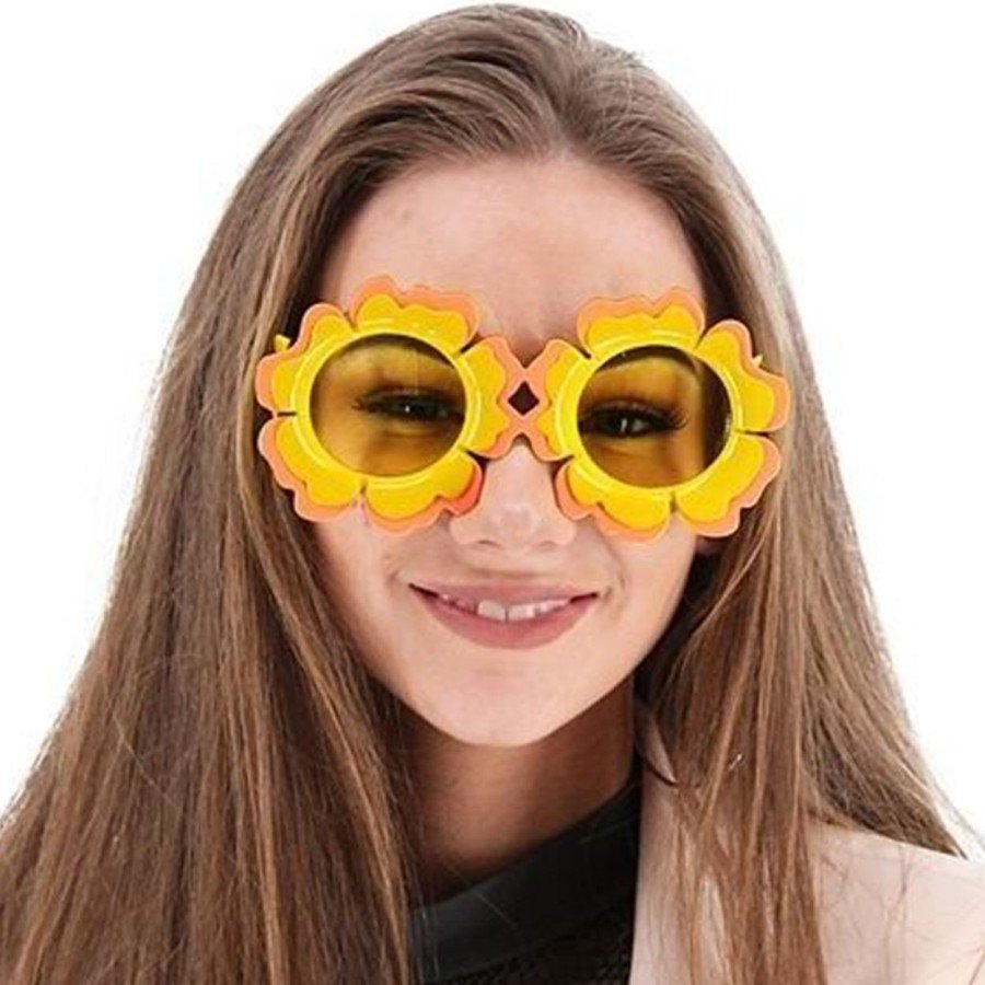 Daisy Shaped Orange Yellow Colored Hawaii Concept Party Glasses 15x7 cm Daisy Shaped Orange Yellow Colored Hawaii Concept Party Glasses 15x7 cm