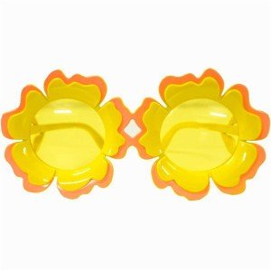 Daisy Shaped Orange Yellow Colored Hawaii Concept Party Glasses 15x7 cm