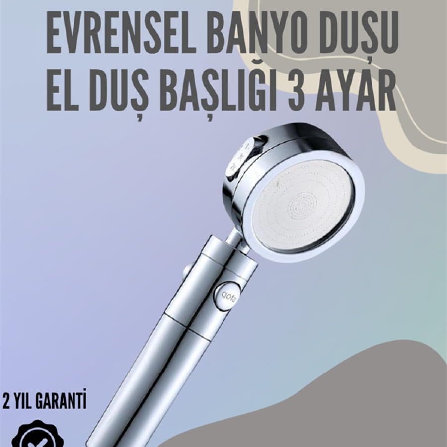 Stainless Steel Multi-Function Handheld Shower Head – 3 Mode Spray Options Stainless Steel Multi-Function Handheld Shower Head – 3 Mode Spray Options